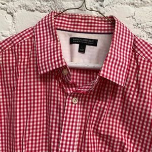 Banana Republic Red and White Check Shirt